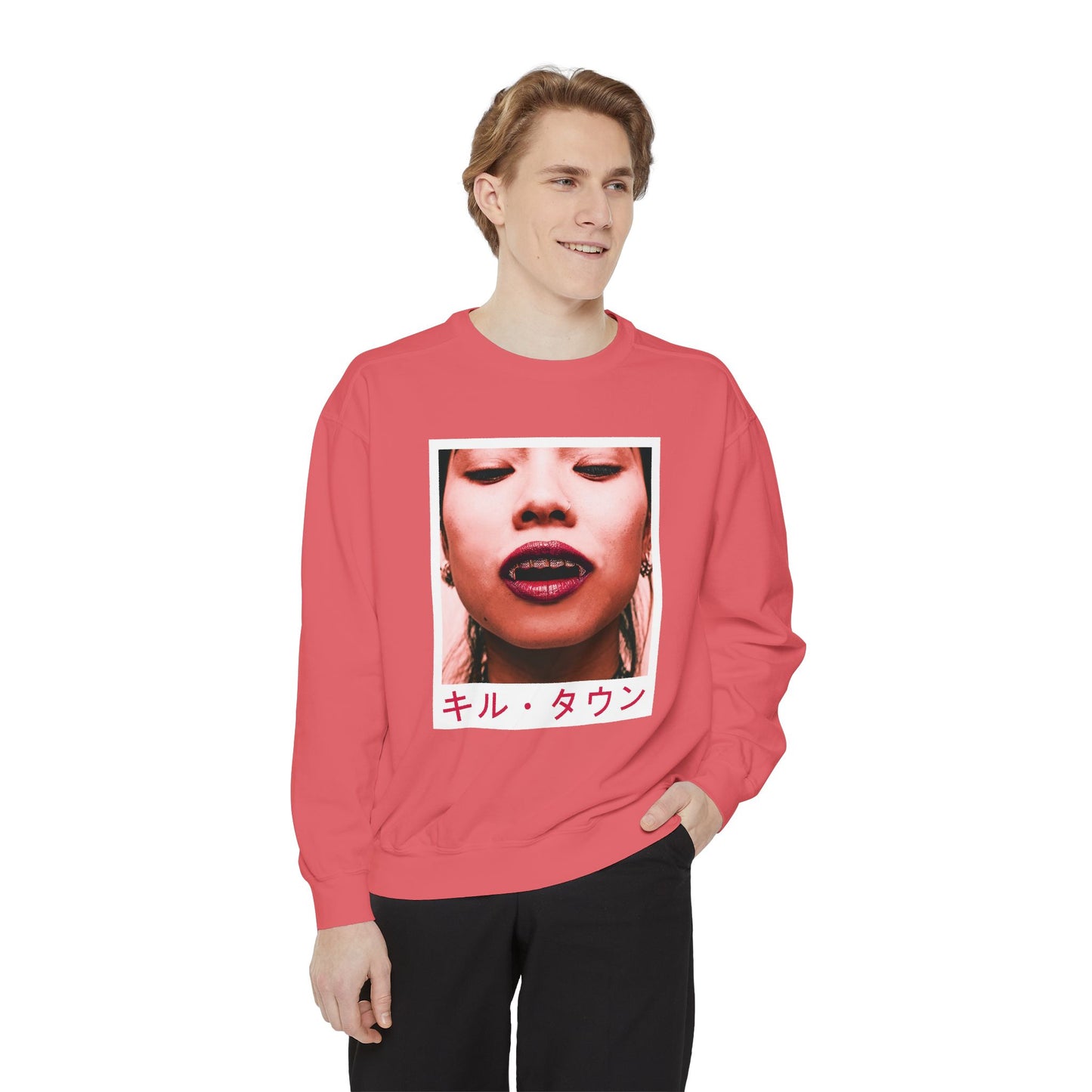 Sweatshirt — KILLTOWN Graphic Face Crewneck with Japanese Text