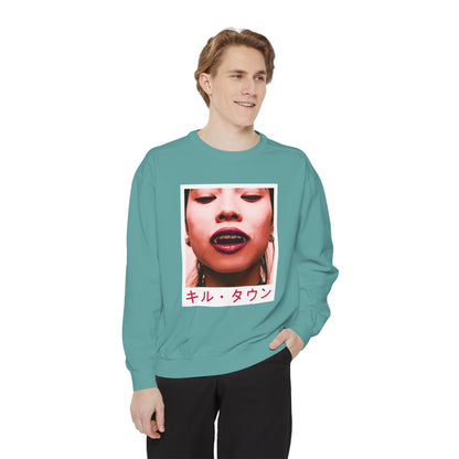 Sweatshirt — KILLTOWN Graphic Face Crewneck with Japanese Text