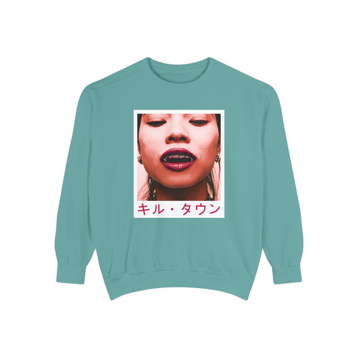 Sweatshirt — KILLTOWN Graphic Face Crewneck with Japanese Text