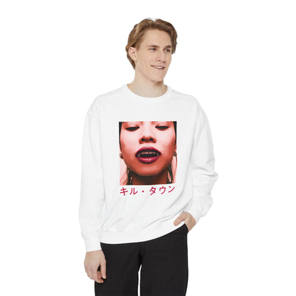 Sweatshirt — KILLTOWN Graphic Face Crewneck with Japanese Text