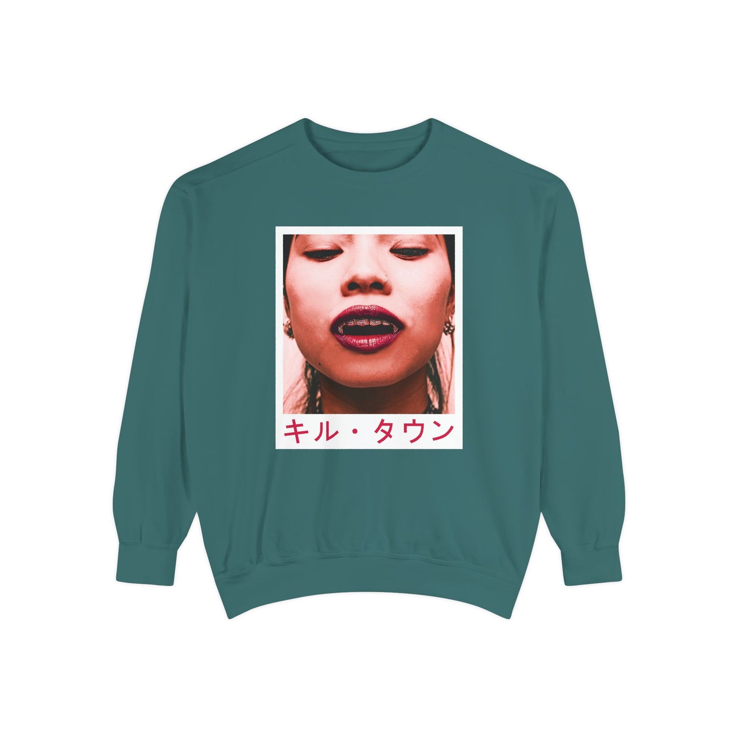 Sweatshirt — KILLTOWN Graphic Face Crewneck with Japanese Text
