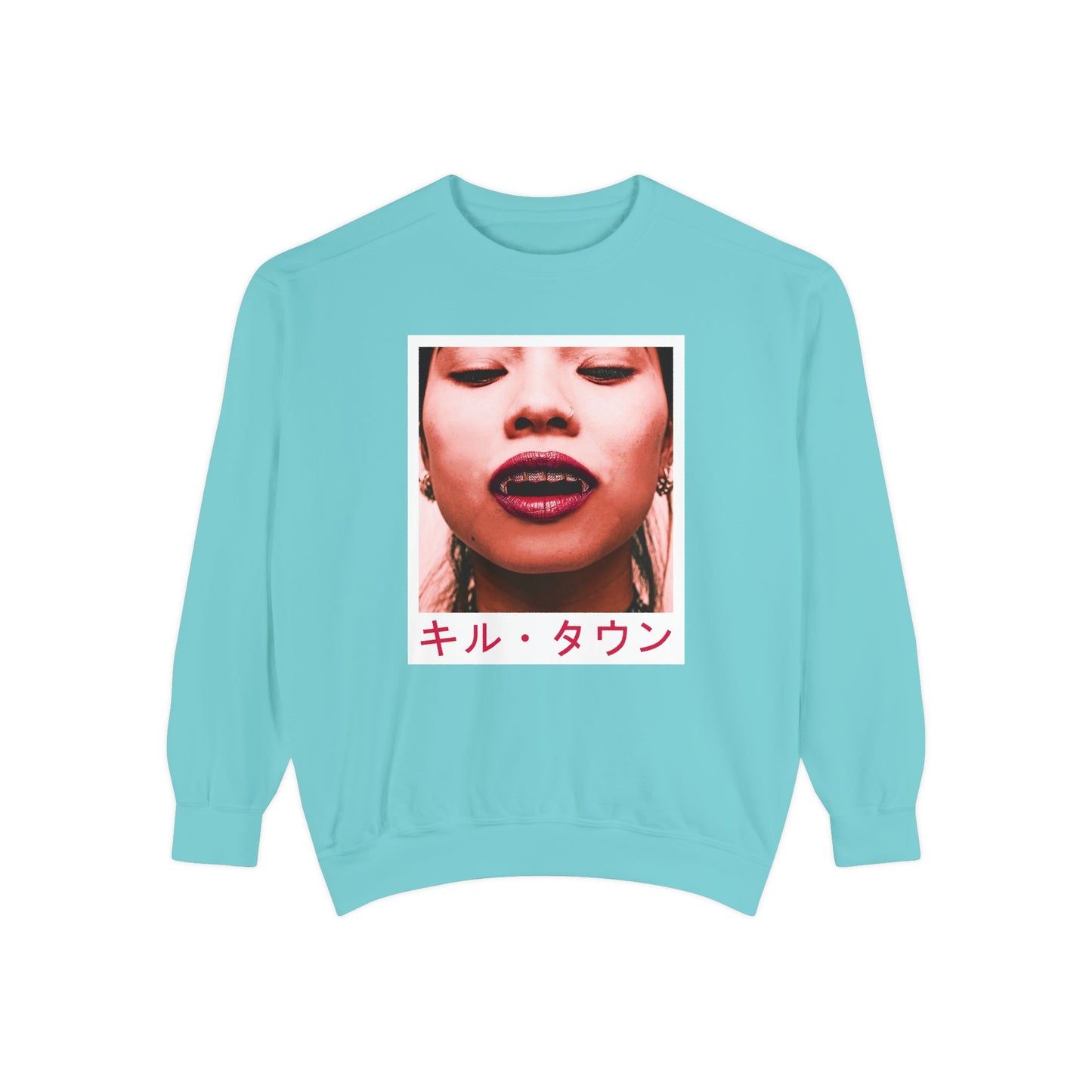 Sweatshirt — KILLTOWN Graphic Face Crewneck with Japanese Text